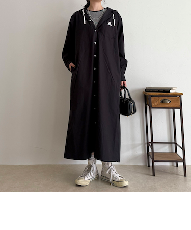 【GEVACO/ゲバコ】フーディーシャツワンピース