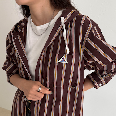 【GEVACO/ゲバコ】フーディーシャツワンピース