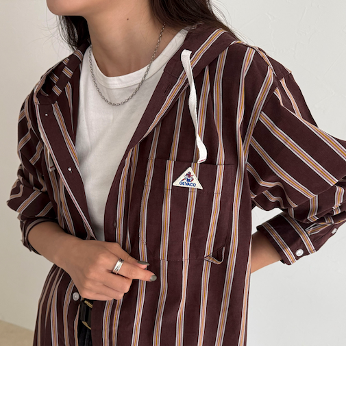 【GEVACO/ゲバコ】フーディーシャツワンピース