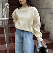 両面起毛モックネックスウェットプルオーバー