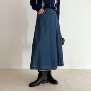 【GEVACO/ゲバコ】デニムプリーツスカート