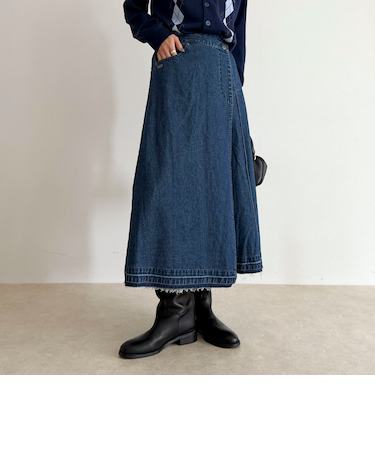【GEVACO/ゲバコ】デニムプリーツスカート