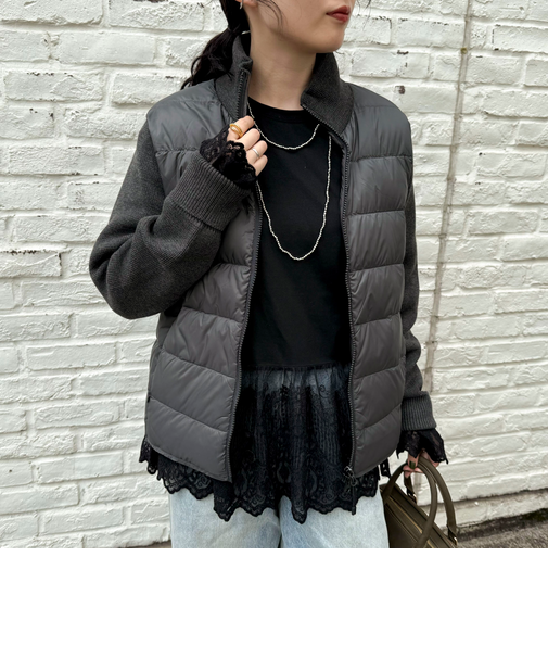 【TAION/タイオン】別注HI NECK DOWN JACKET+SLEEVE KNIT