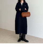 FR刺繍衿付きニットワンピース