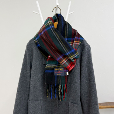 【TWEED MILL/ツイードミル】ウールチェックストール48