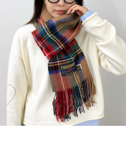 【TWEED MILL/ツイードミル】ウールチェックストール48