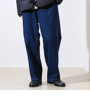 【シーズンレス/ストレスフリーな穿き心地】ワイドストレッチデニムパンツ