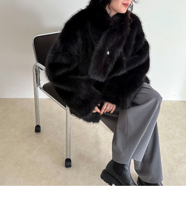 《WEB限定》【HAVELESS/ハブレス】BLAIRマフラ付きファーコート