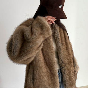 《WEB限定》【HAVELESS/ハブレス】BLAIRマフラ付きファーコート