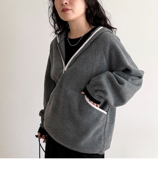 フード付きフリースアノラック