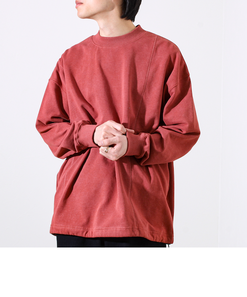 ダブルステッチパウダースノー裏毛プルオーバー