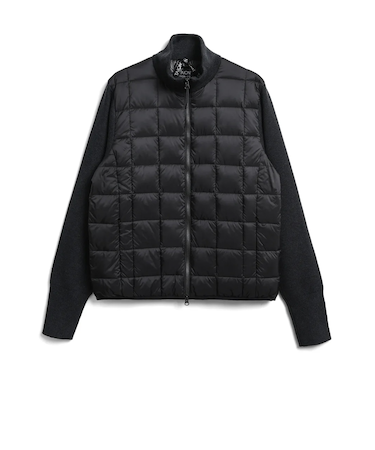 【TAION/タイオン】ベーシック ハイネックWジップ ニットスリーブダウンジャケット