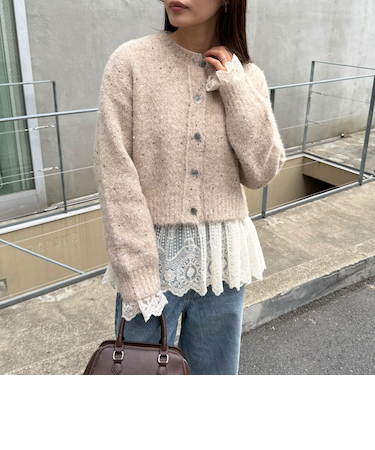 スパンコールニットカーディガン