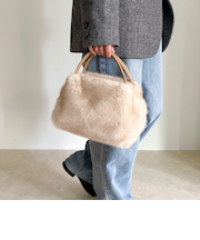 ミンク風2WAYボックストートバッグ