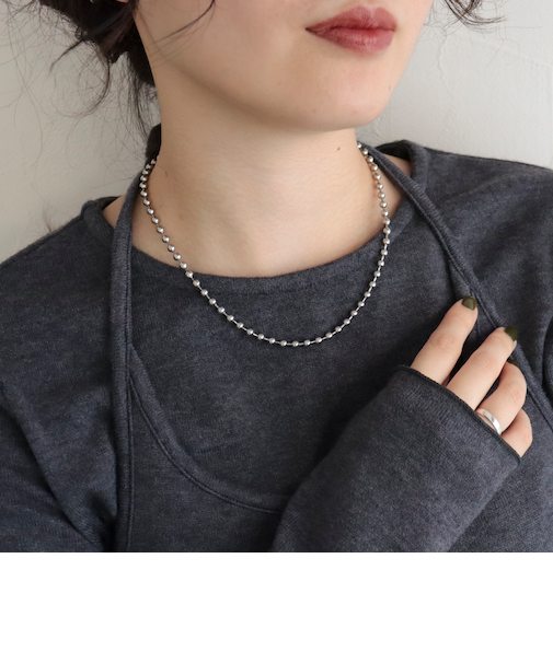 ステンレスボールチェーンフックネックレス