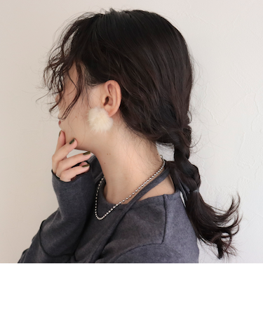 ミンクファーピアス