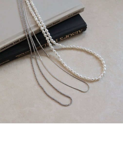 パール&チェン3セットネックレス