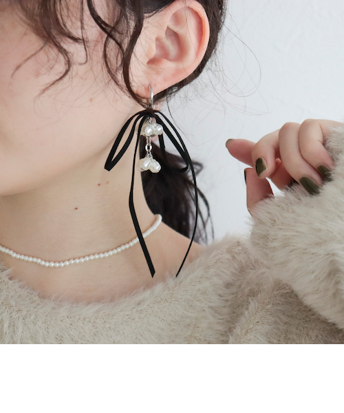 粒パールリボンピアス｜フレディ＆グロスターの通販｜&mall（アンド