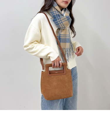 【BEAURE/ビュレ】スクエアハンドルスエードバッグ