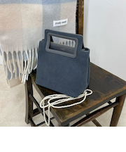 【BEAURE/ビュレ】スクエアハンドルスエードバッグ