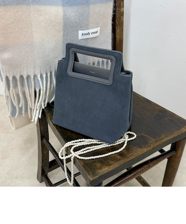 【BEAURE/ビュレ】スクエアハンドルスエードバッグ