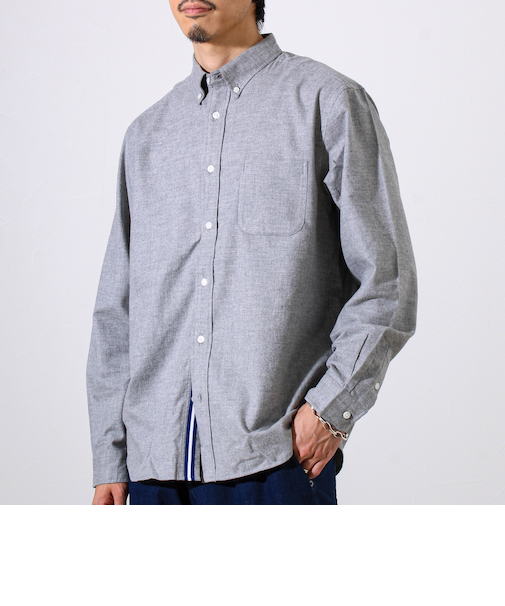 【ビジカジ対応】ニットテープ ボタンダウンネルシャツ