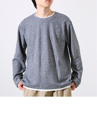 【もちもち素材】ストレッチサカリバ起毛フェイクレイヤードプルオーバー