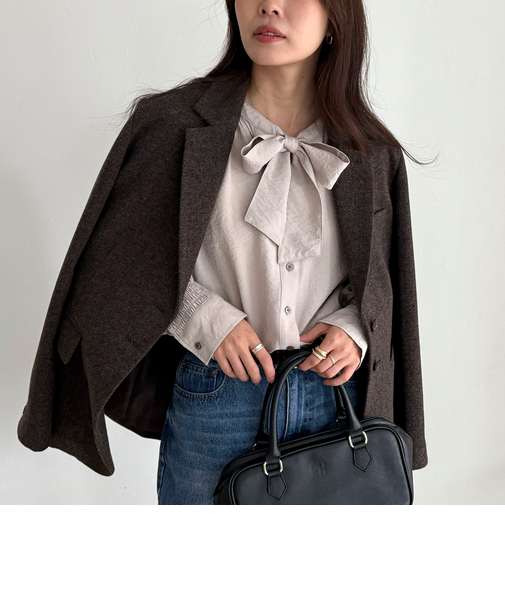 ボウタイギャザーブラウス