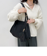 撥水ベルトハンドルナイロンショルダーバッグ