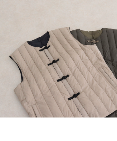 【TAION/タイオン】REVERSIBLE CHINA BUTTON INNER DOWN VEST