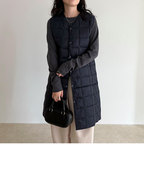 【TAION/タイオン】V NECK LONG DOWN VEST