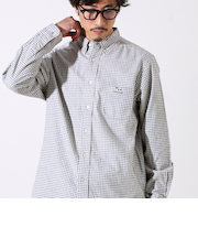 【定番フレブルシリーズ】フレンチブルドッグ刺繍 ボタンダウンネルシャツ