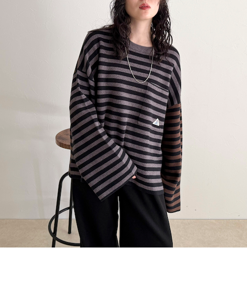 【GEVACO/ゲバコ】ボーダーニットプルオーバー