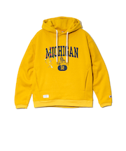 【Duckster/ダックスター】ペンキ飛ばし刺繍×カレッジロゴフーディー