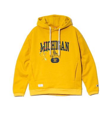 【Duckster/ダックスター】ペンキ飛ばし刺繍×カレッジロゴフーディー