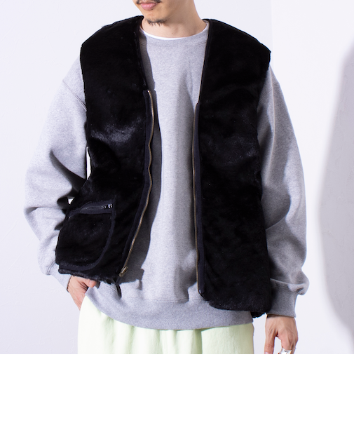 【BARBOUR/バブアー】フロントジップ ファー ライナー ベスト