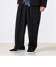 【セットアップ対応】ウールライクワイドパンツ