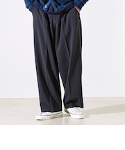 【セットアップ対応】ウールライクワイドパンツ