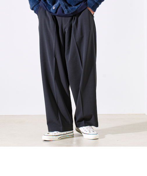 【セットアップ対応】ウールライクワイドパンツ