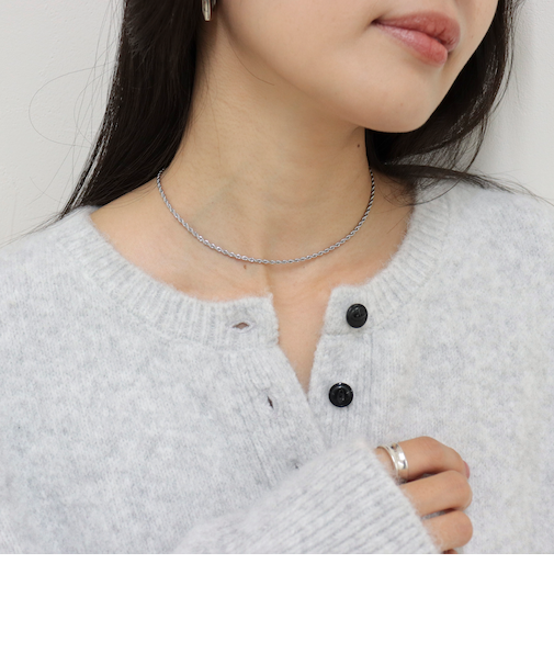 ステンレススクリューチェーンネックレス ショート