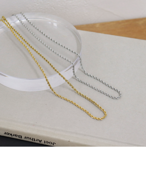 ステンレススクリューチェーンネックレス ショート