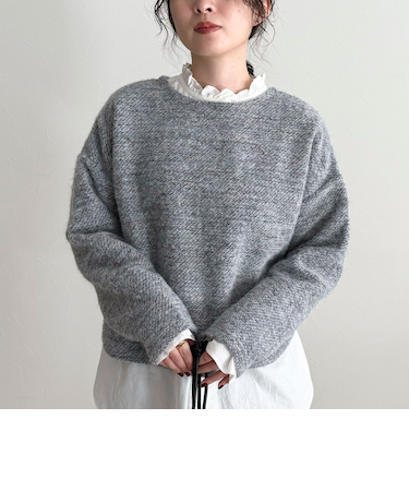 ツィードニットソーコクーンプルオーバー