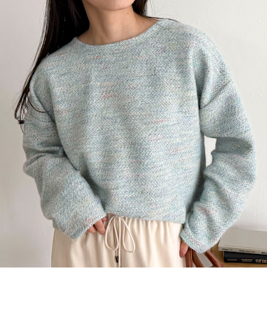 ツィードニットソーコクーンプルオーバー