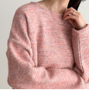 ツィードニットソーコクーンプルオーバー