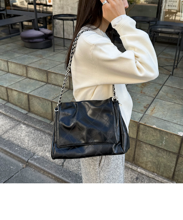 キルト柄チェーンバッグ