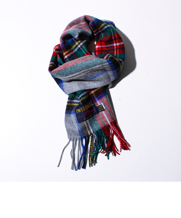 【TWEED MILL/ツイードミル】ウールチェックストール25