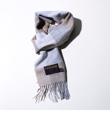 【TWEED MILL/ツイードミル】ウールチェックストール25