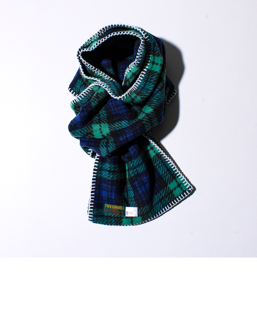 【GLOSTER別注】【TWEEDMILL】ブランケットステッチフリーススカーフ