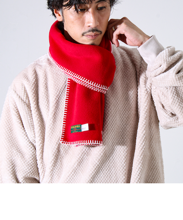 【GLOSTER別注】【TWEEDMILL】ブランケットステッチフリーススカーフ