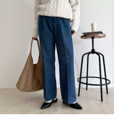フレアーデニムイージーパンツ